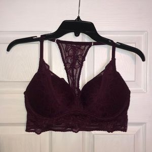 Pink PushUp bralette, Color: maroon Size:36C